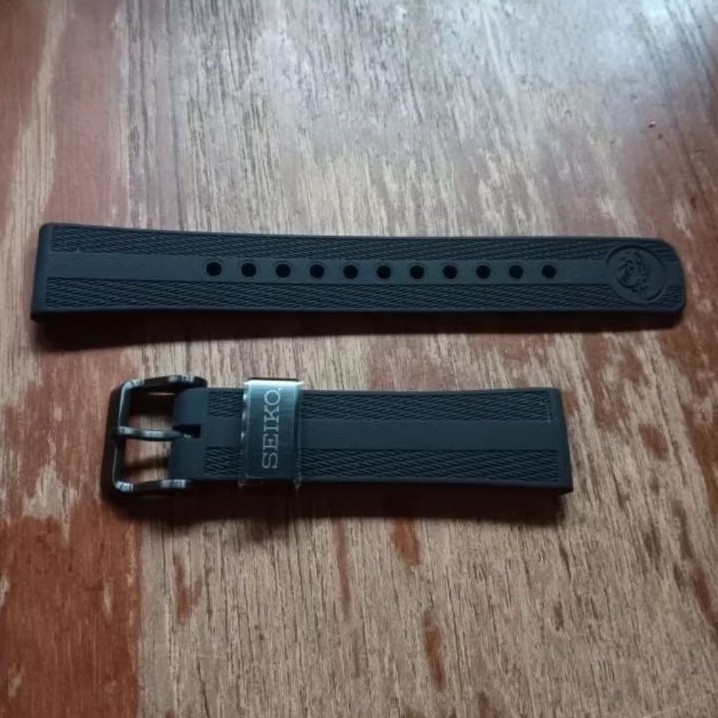 20mm original tali jam rubber strap seiko diver allblack