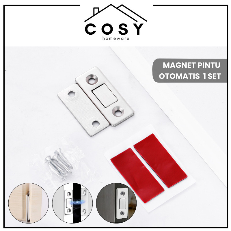 Magnet Pintu Lemari Laci Tutup Otomatis Perekat Pintu 1 Set Penghisap Magnetik Pintu Geser Magnetik 