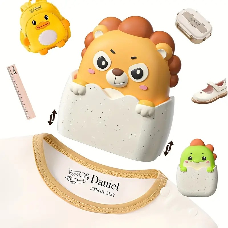 

Personalized Waterproof Name Stamps for Kids - PE Material, Rectangular Shape, English Text, for School Uniforms and Washable