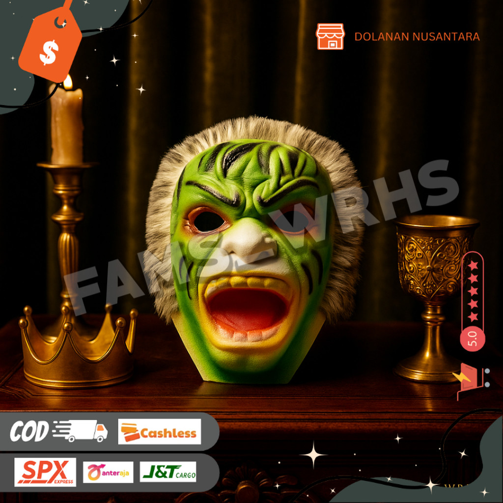 Topeng Hanoman Hijau Spons Topeng Hulk Topeng Anoman Topeng Anak dn