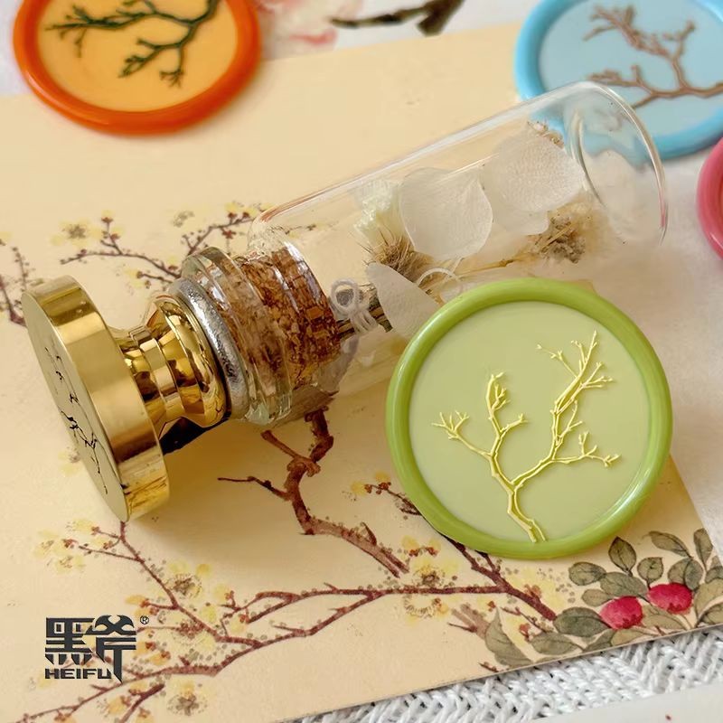 

New 25mm Wax Seal Stamp Deadwood 3D Embossed Fire Paint Seal Brass Head Toy DIY Handicraft Gifts Scrapbook Letter Sealing Wax