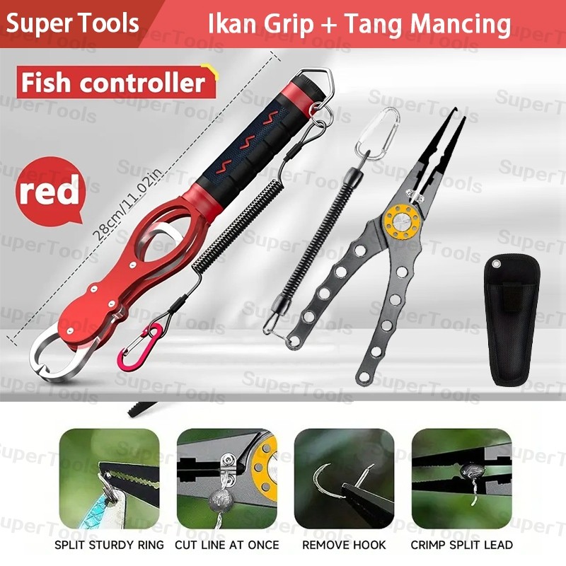 Tang Mancing / Ikan Grip + Tang Mancing / Tang Split Ring Fishing Plier Tang Pancing +fish grip baha