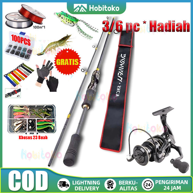 Joran Pancing Set 165-270cm Telescopic Pancingan Set Lengkap joran spining reel pancing 1 set lengka