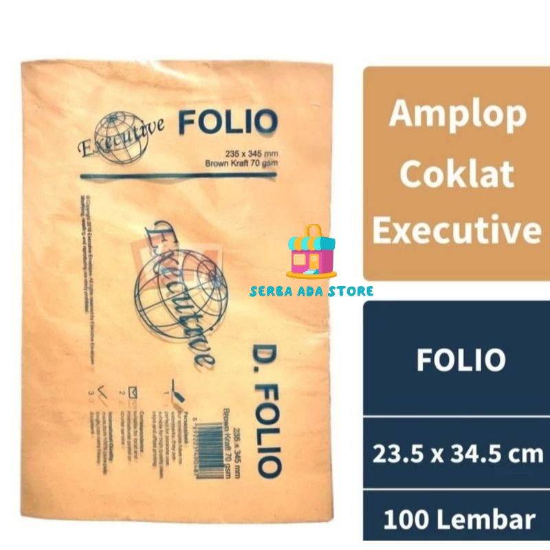 

Amplop Coklat Tanpa Tali Executive D Folio 235 x 345 mm 70 GSM Isi 100 Lembar - SAS88