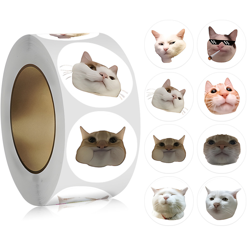 

500pcs/roll Cartoon Meme Cat Stickers For School Rewards & Classroom Decor Student & Teacher Motivation Decorations