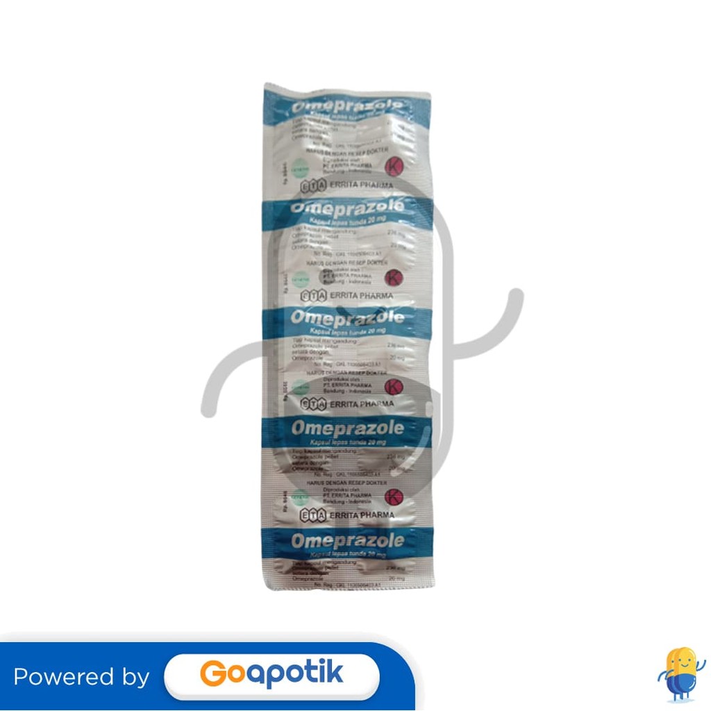 Omeprazole Errita 20 Mg Strip 10 Kapsul