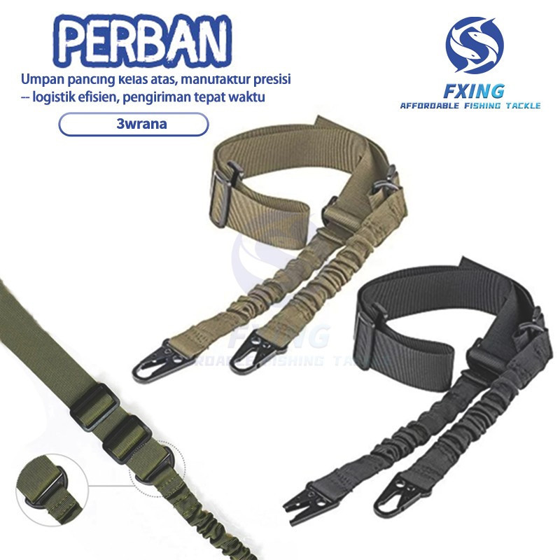 Suspensi tradisional senapan dua titik dengan pengatur panjang suspender tradisional dan kait logam 