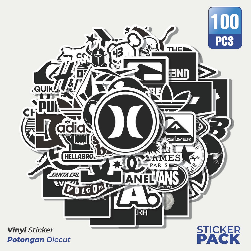 

Super Hemat! 100 PCS Stiker Classical Fashion Brand v2 [Merek Fashion Klasik] Waterproof Aesthetic- Untuk Laptop, Motor, dan Helm - Paper Stationery Pack
