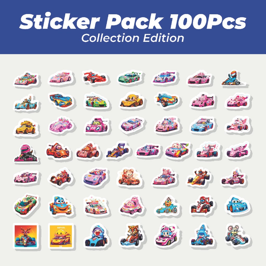 

Hot Stiker Cute Car Racing [Balap Mobil Lucu] Lucu Anti Air Stikers Berperekat Waterproof Sticker Decal Buat Motor Helm Buku Journal Koper Casing HP Laptop Botol Minum