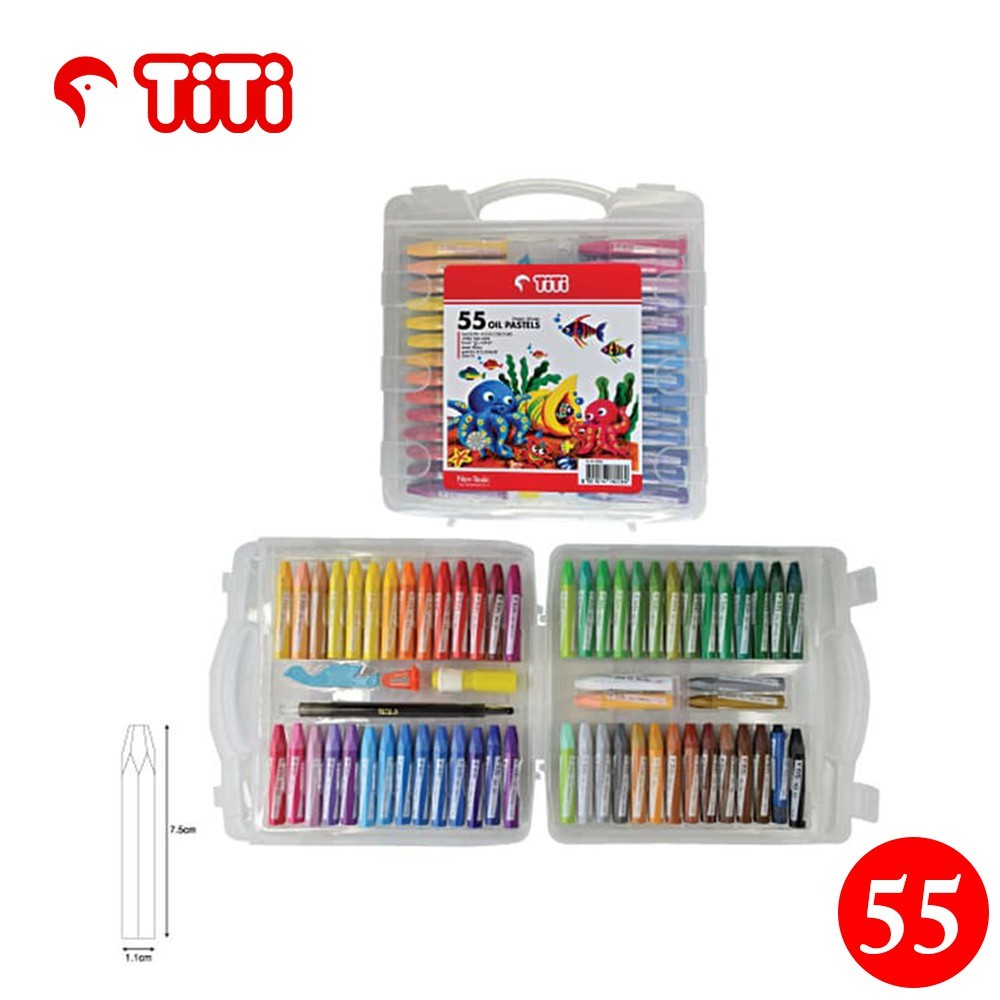 

CRAYON TiTi 55 WARNA TI-P-55S / Krayon Minyak / Oil Pastels TiTi 55 WARNA TI-P-55S Original Asli