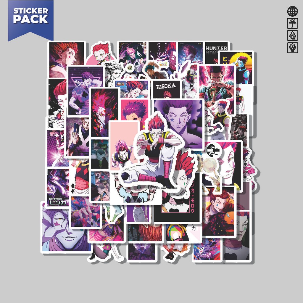 

[100PCS]Stiker Pack Stiker Anime Hisoka Hunter x Hunter Aesthetic Vinyl Anti Air Dekorasi Sticker Laptop Buku Journal Koper Helm Casing HP Gitar Helm Skateboard