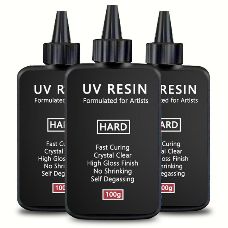 

UV Resin 100-300g/random molds 5pc - Upgraded Hard Type Crystal Clear Ultraviolet Curing UV Epoxy Resin for Craft Jewelry Making