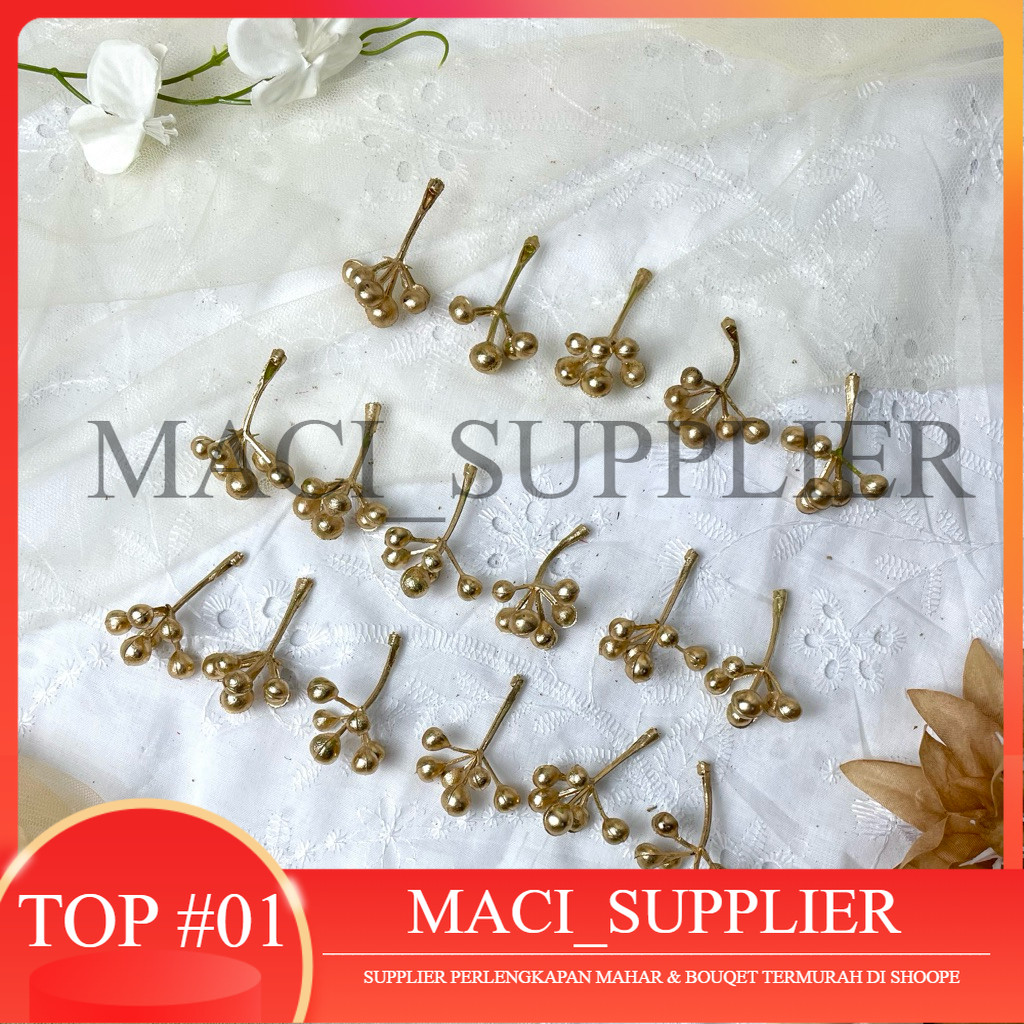

MACISUPPLIER Bunga Lino Paperberry Gold Bahan Mahar Pemanis mahar