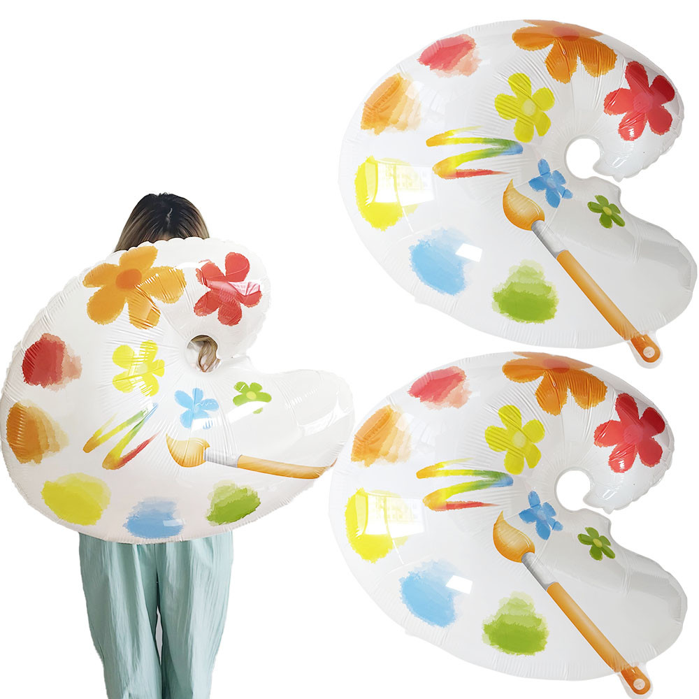 

Palette Balloon Aluminum Film Balloon Kids Painting Art Party Decoration Classroom Decoration Brush Birthday Party