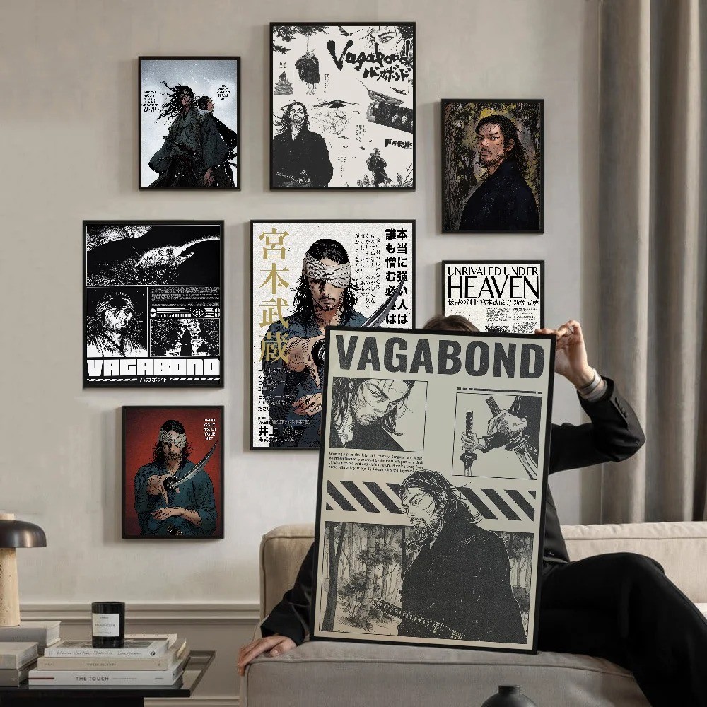 

Vagabond Anime Movie Posters Vintage Room Home Bar Cafe Decor Vintage Canvas Painting