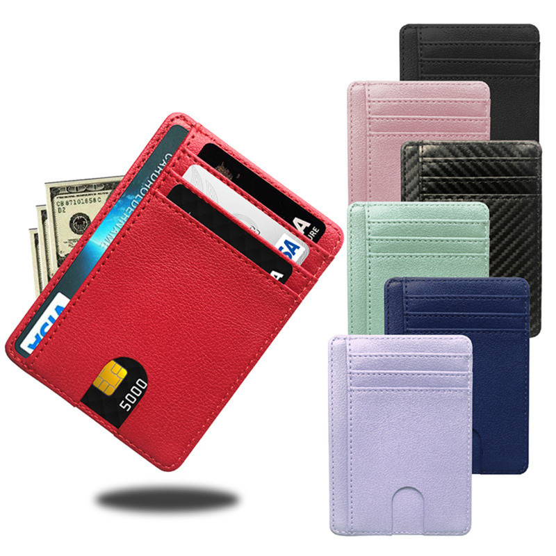 

8 Slot Slim RFID Blocking Leather Wallet Credit ID Card Holder Purse Money Case Cover Anti Theft for Men Women Men Fashion Bags
