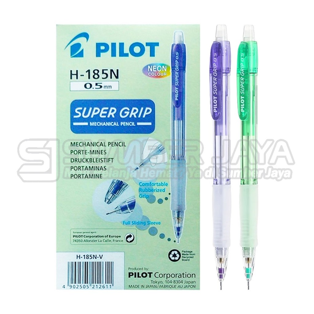 

Pensil Mekanik Pincil Mechanical PILOT 0.5mm Super Grip Neon H-185N Warna-Warni