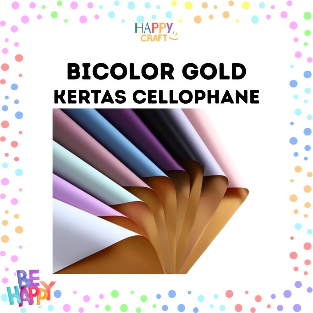 

(20 LEMBAR) Kertas Cellophane Buket Bunga - BICOLOR GOLD - Flower Wrapping Paper