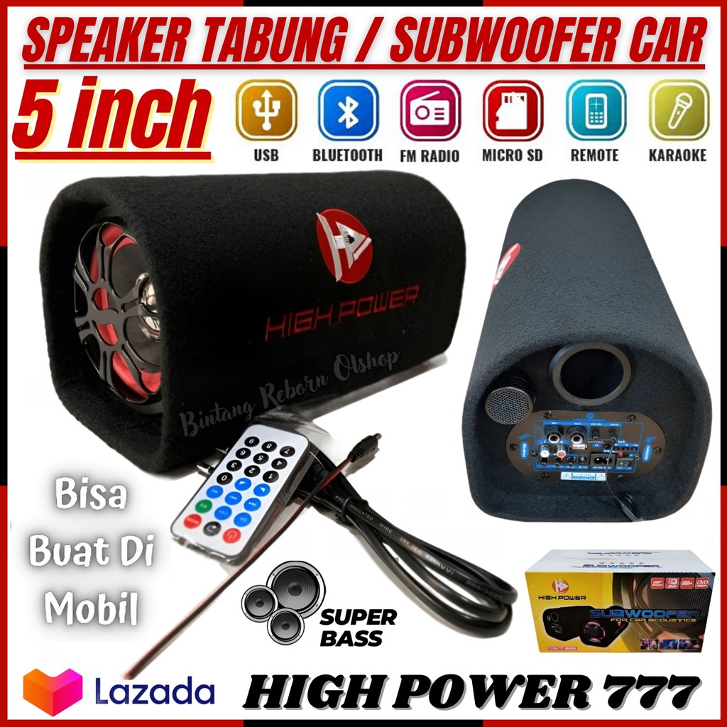 SERBA COD Speaker Bluetooth Subwoofer Car 5 Inch Bisa Sambung Mobil AC-DC | Speaker Bass Super Input