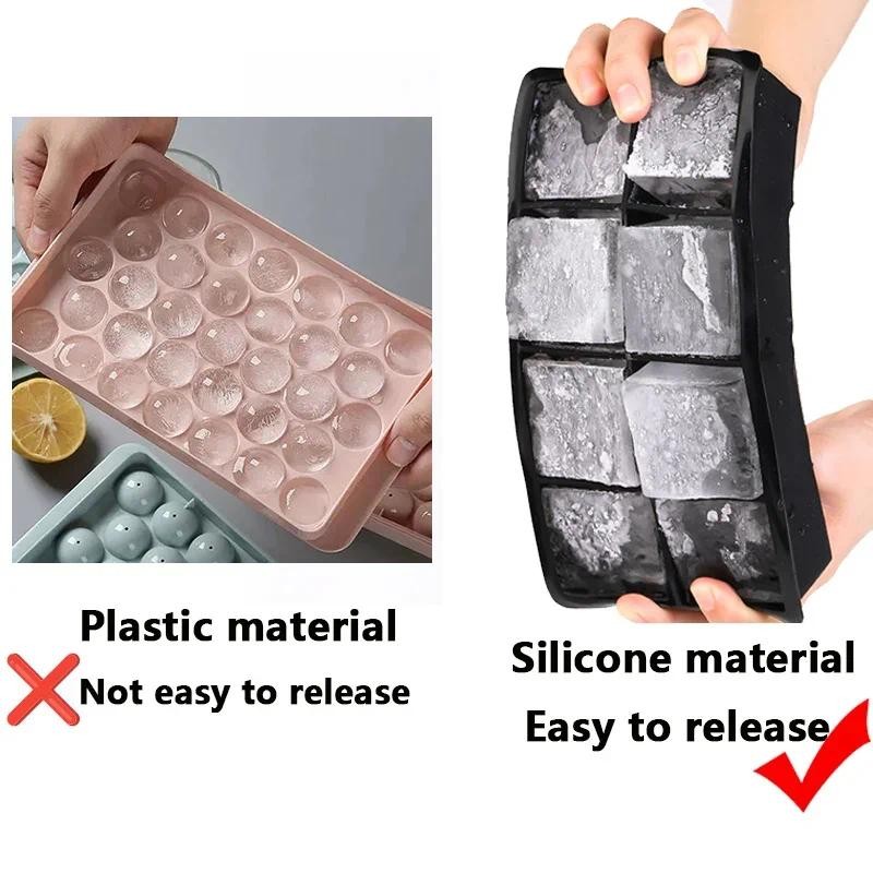 Ice Cube Tray Silicone Ice  Ice Cube Maker CubeCube Tray 4/6/8 Grid for Whiskey Cocktail Ice MoldMol