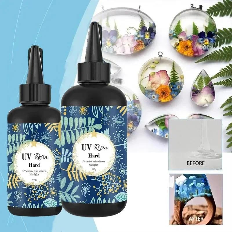 

UV Resin Glue 10/25/30/50/60/100g Adhesive Colorless Transparent Ultraviolet Liquid UV Curing Use Craft DIY For jewelry making