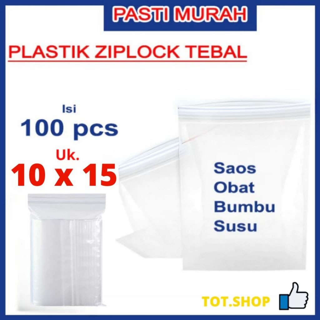 

[Min 5] 10 x 15 [KLIP PUTIH] 100LBR PLASTIK KLIP ZIPLOCK TEBAL UNTUK Perhiasan Sambal Saos Makanan