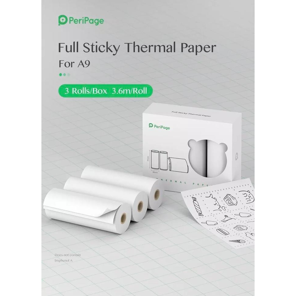 

Kertas Thermal Putih Polos PeriPage Sticker - 77x30mm
