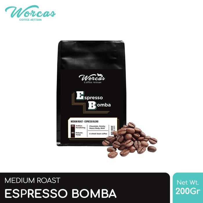

WORCAS Bomba Espresso Blend 200 Gram - Medium Roast - KOPI BIJI