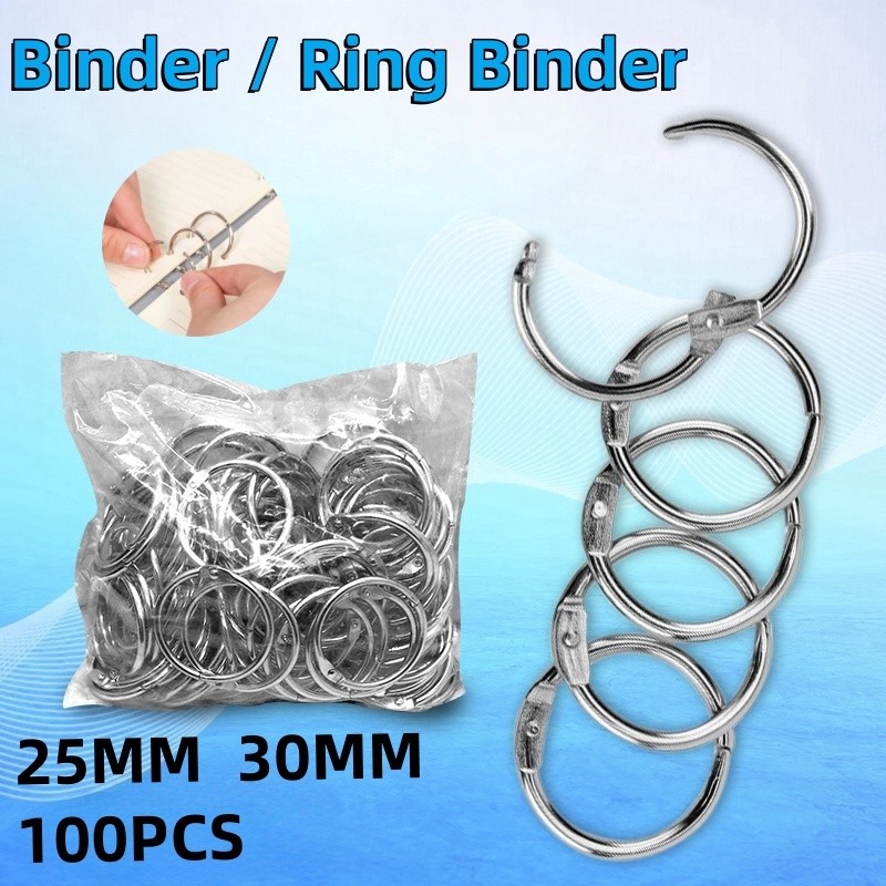 

100Pcs Ring Binder Buka Tutup 25-30mm /dengan Sampel Buku Ring Ring Binder/ring buku sampel new