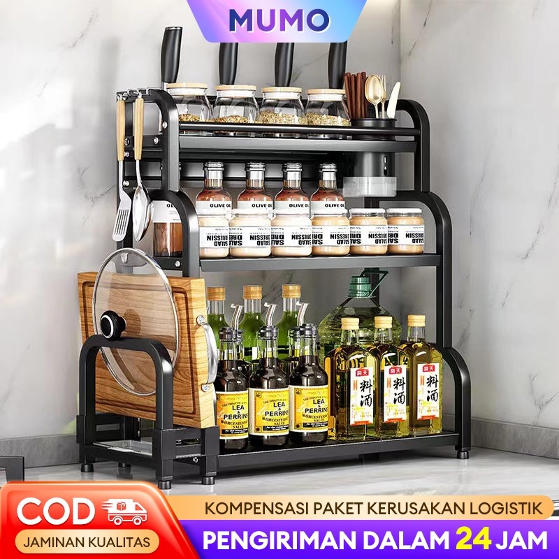 Rak Dapur Stainless Steel Rak Bumbu Dapur Rak Bumbu 3 Susun