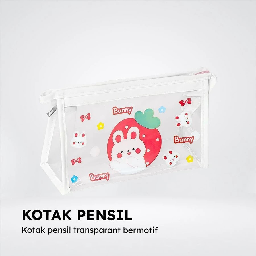 

BW - Large Capacity Transparent Pencil Case Student Stationery Storage Bag Karakter ECER2 S-PC007