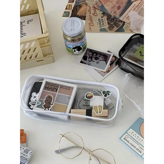 

ML Tempat Pensil Bening/Kotak/Aesthetic/Makeup/Tas Penyimpanan Transparan Warna Ecer2 S-PC003