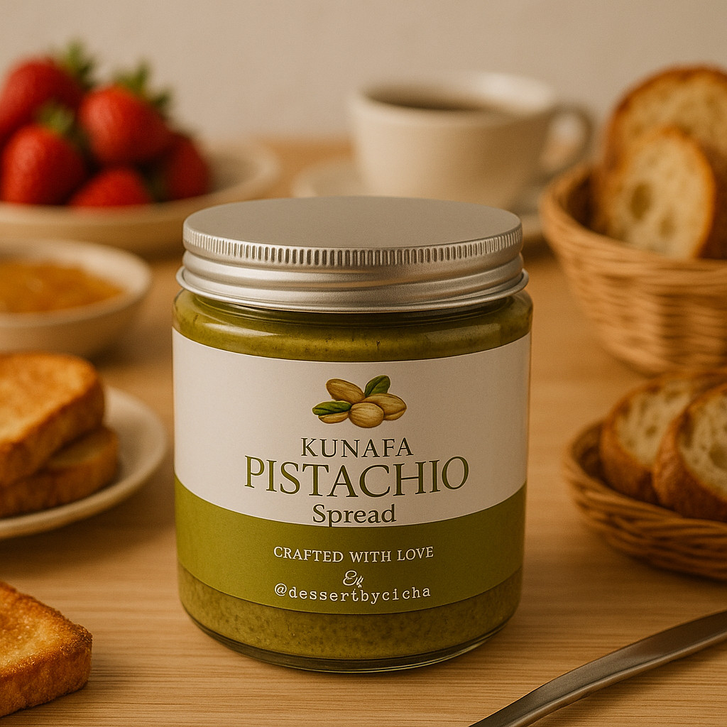 

SELAI PISTACHIO KUNAFA HOMEMADE ISIAN COKLAT DUBAI 1 KG