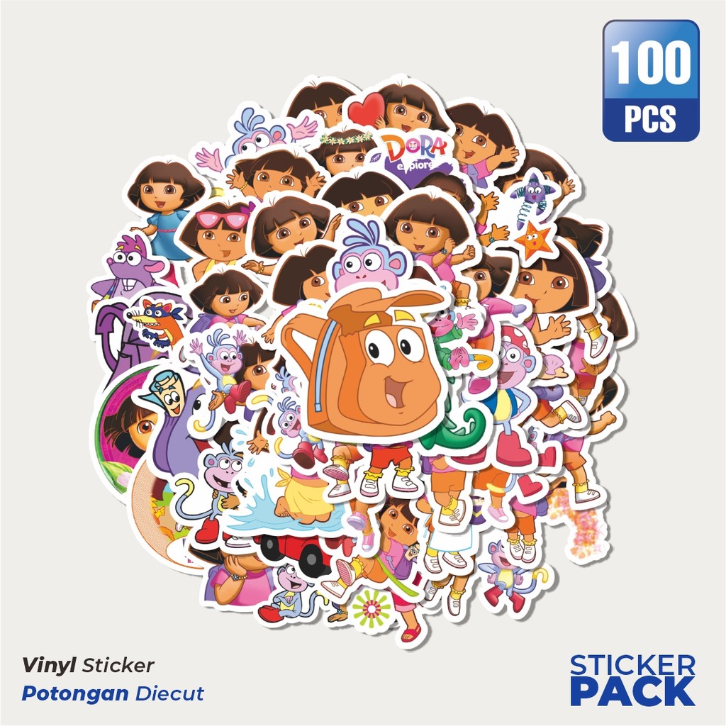 

Super Hemat! 100 PCS Stiker Nickeodeon Series Dorra The Exporer Dekorasi Lucu Kreatif untuk Notebook, Skateboard, HP