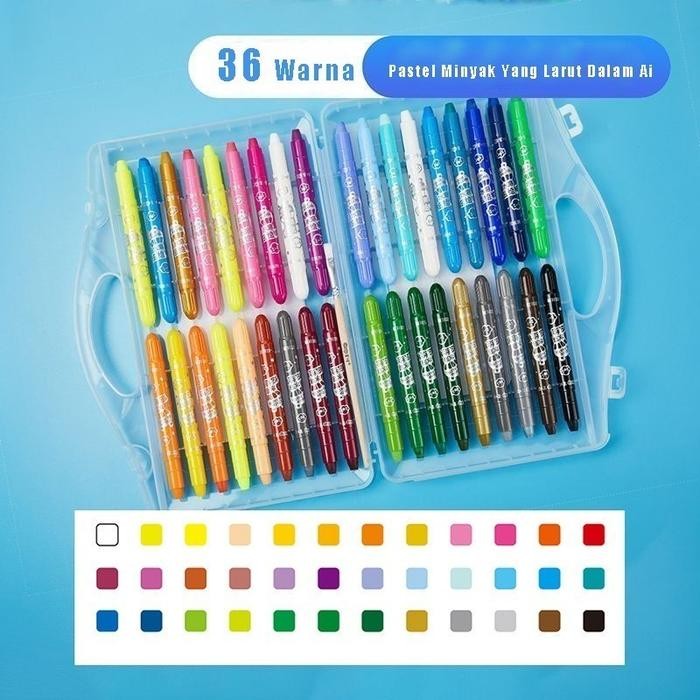 

Grasp Original 12/24/36/48 Warna Water Soluable Crayon Krayon Mewarnai Tidak Kotor Ditangan - 36 warna