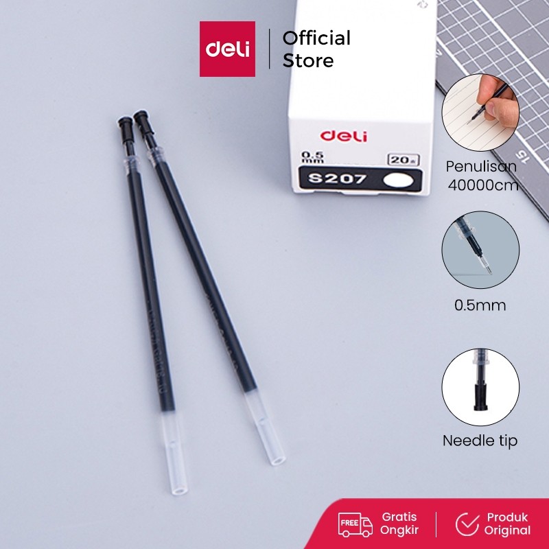 

Deli Gel Pen Refill / Isi Pulpen Gel 0.5 mm Tip Needle Penulisan Hingga 40000cm S207