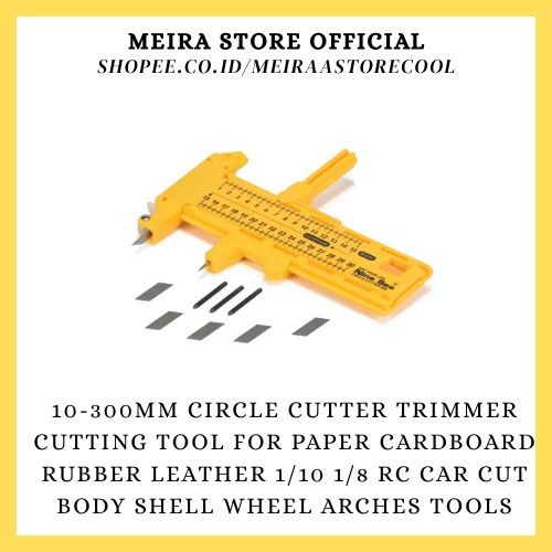 

10-300mm Circle Cutter Trimmer Cutting Tool for Paper Cardboard Rubber Leather 1/10 1/8 RC Car Cut Body Shell Wheel Arches Tools