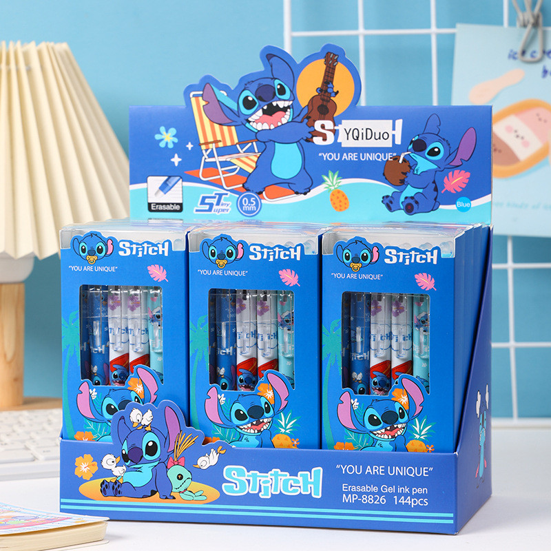 

3pcs Cute Cartoon Anime Disney Stitch Gel Pen Student Stationery 0.5mm ST Erasable Writing Pen School Supplies Children Prizes