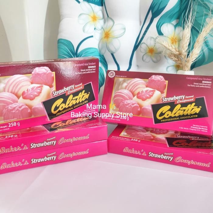 

COLATTA Compound Strawberry Chocolate Coklat Cokelat Stroberi 250 gr