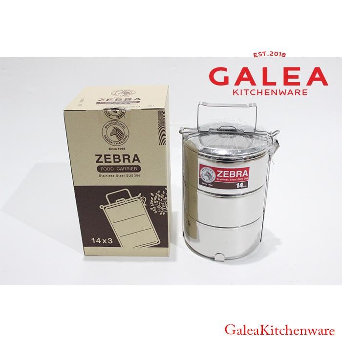 Rantang Makanan Stainless 3 Susun 14x3 Food Carrier Zebra 150143 Murah