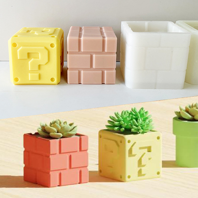 

Large Question Mark Candle Silicone Molds DIY Creative Geometric Square Rubik's Cube Crafts Resin Plaster Soap Making Supplies