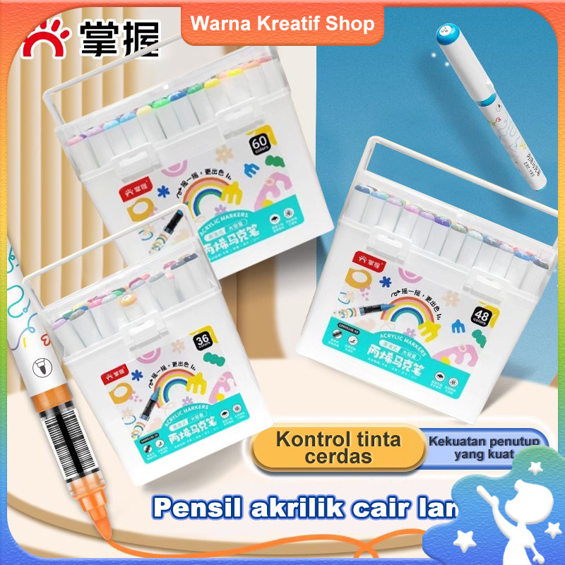 

Grasp Marker Akrilik Spidol Ujung Keras 60 Warna Anti TemBus Bisa Ditumpuk