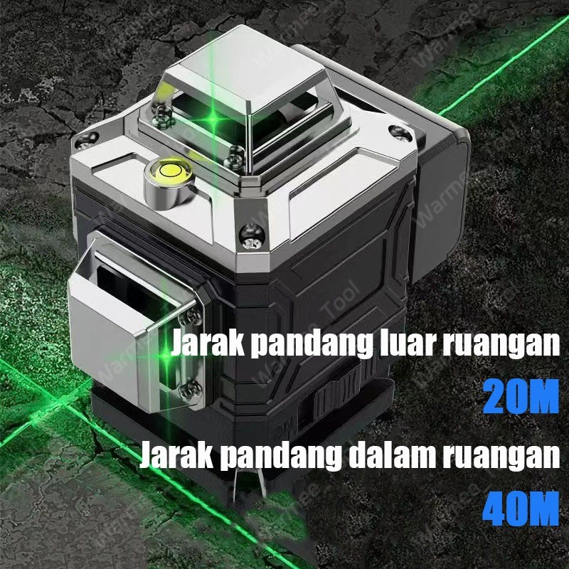 Laser Level 4D Waterpass laser multifungsi 8 line 59000MAH laser tukang bangunan 12 line laser level