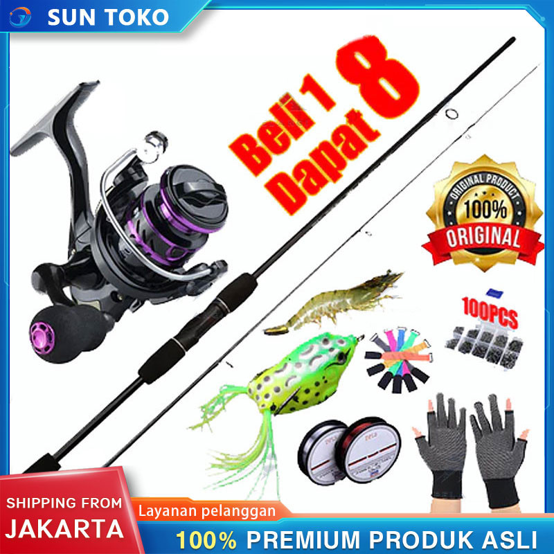 HASBI.SHOP SHIMANO Set Pancing 1.8m/2.1m Joran Pancing 1000-4000 Reel Pancing 150M Senar Pancing Ump