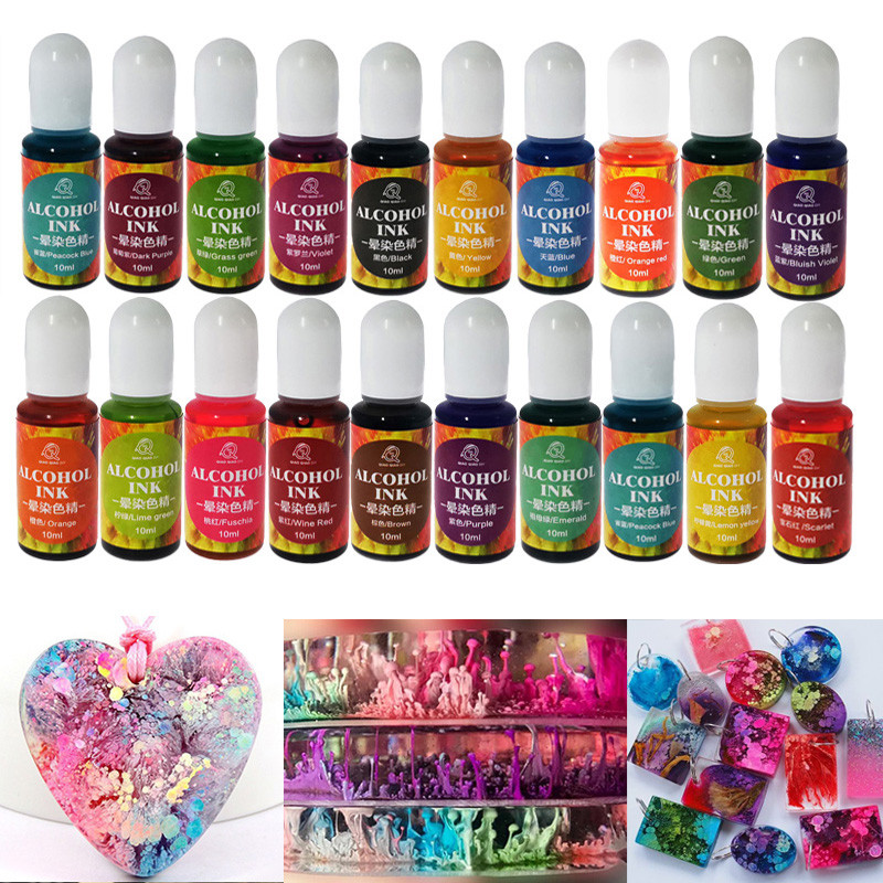 

10ml Epoxy Resin Pigment Liquid Alcohol Ink Diffusion DIY Epoxy Resin Mold Colorant Art Crafts Dye Jewelry Making Supplies
