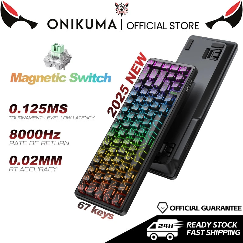 Onikuma G67 Mechanical Keyboard 67Keys Wired Customized Magnetic Axis Low Latency Gaming Keyboard
