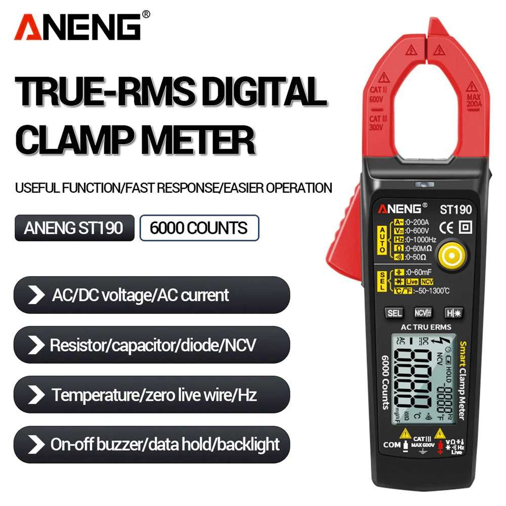 High-precision AC DC Clamp Meter Multi-function Electrician Full Automatic Digital Clamp Meter 6000 