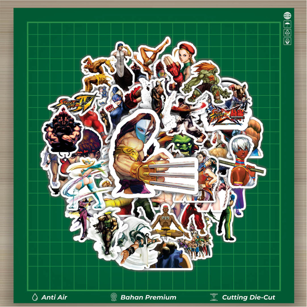 

HOT 50 PCS STIKER Stiker Video Game Series Street Fighter Character Mix 4 Stiker Fashion Cars Decal Dingin Kartu Album Custom Vinyl Anti Air- Sticker Aesthetic Buku Journal Koper Casing HP Tablet Laptop Helm Motor Botol Minum