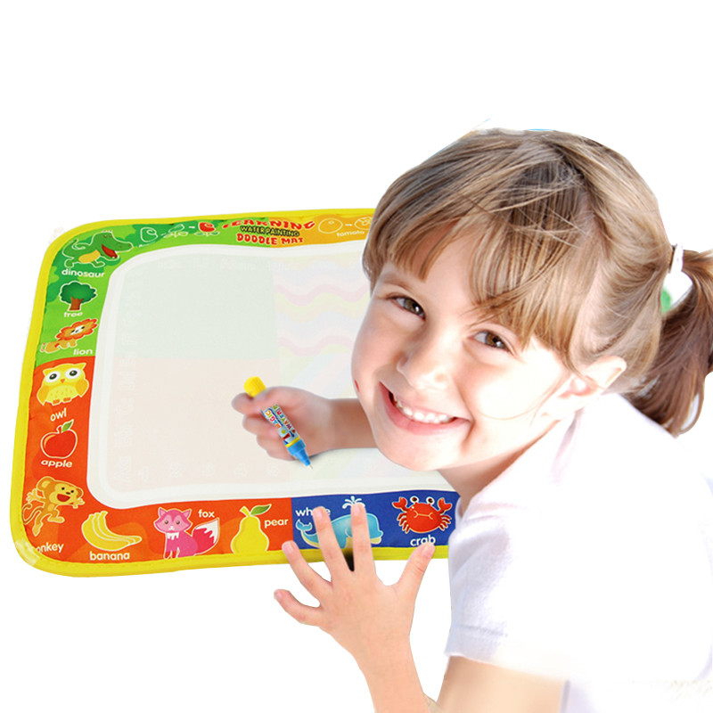 

5 türleri su Doodle Mat & 1 sihirli kalem toksik olmayan çizim kurulu boyama oyuncaklar boyama öğrenme eğitici oyuncaklar çocuklar için hediye