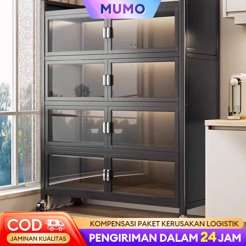 

Rak Piring Lemari Dapur Rak Microwave Peralatan Dapur Rak Kabinet Dapur Rak Penyimpanan Multi-layer Dengan Roda